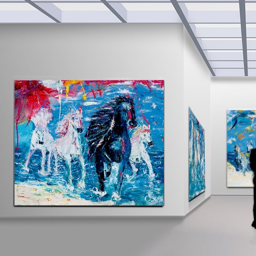 Horse painting Black Beauty Horse painting Oswin Gesselli