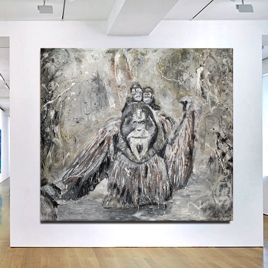 MAN OF THE JUNGLE - Oswin Gesselli - Series The Unforgettable Painting Orangutan, Hidden Treasures