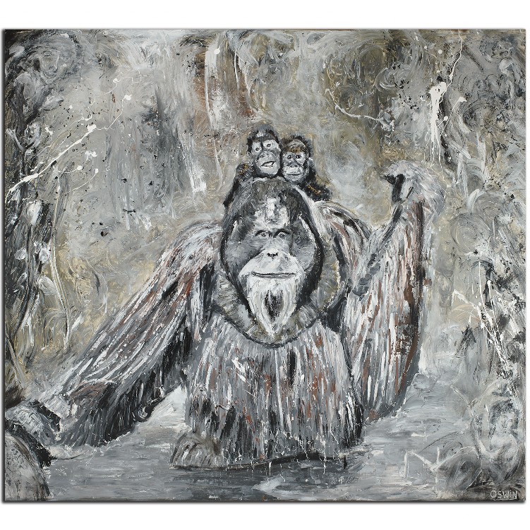 MAN OF THE JUNGLE - Oswin Gesselli - Series The Unforgettable Painting Orangutan, Hidden Treasures